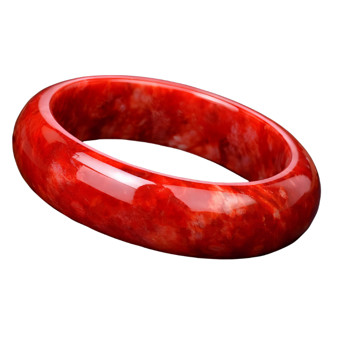 Natural Red Jadeite / Agate Bangle Bracelet