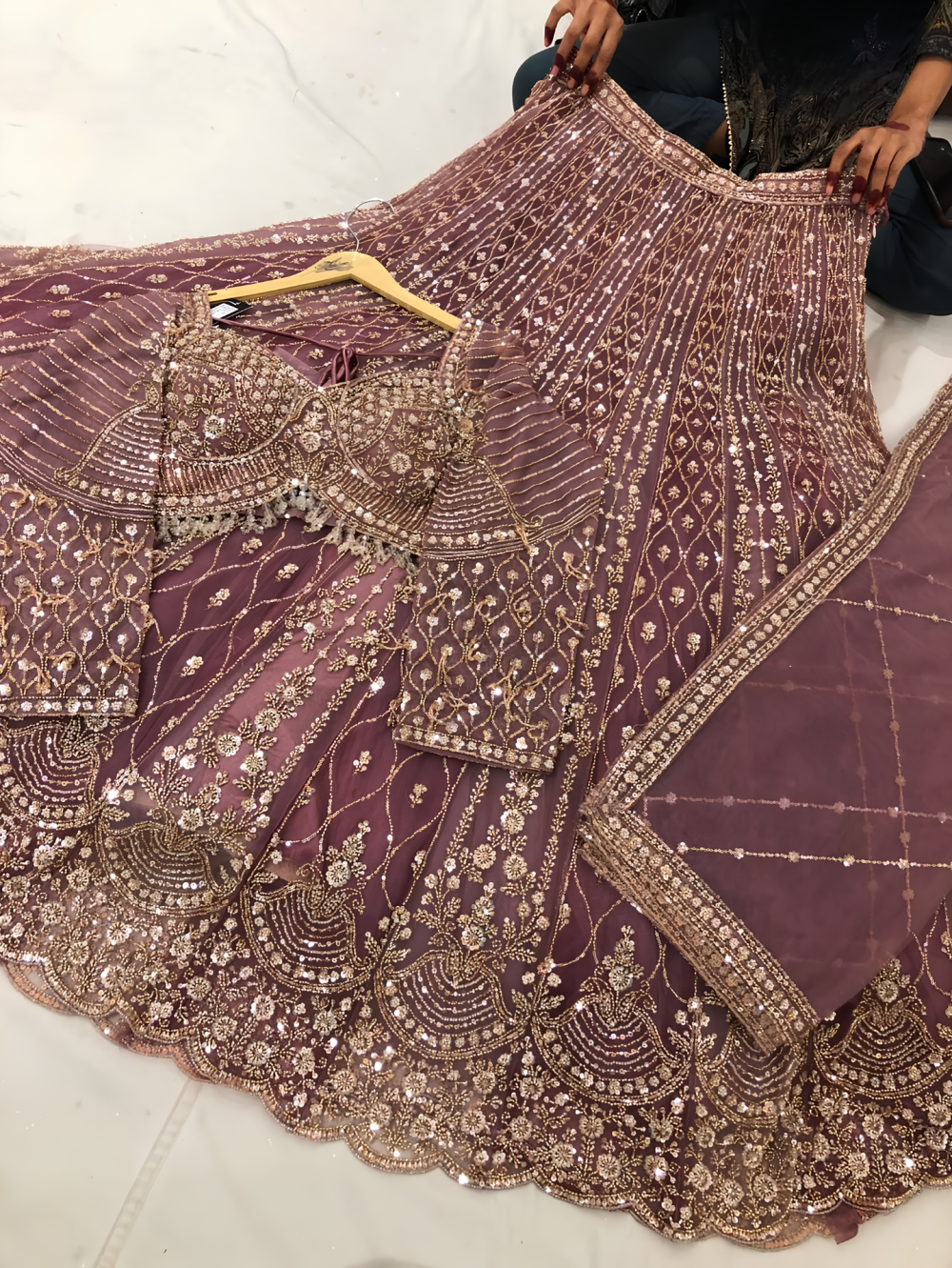 The Royal Mauve Rose Sequinned Lehenga Set