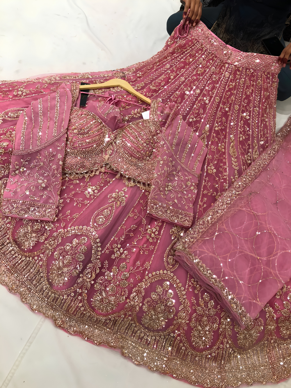 The Royal Rose Pink Embellished Lehenga Set